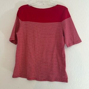 Charter Club‎ Luxury women’s large Pima cotton short sleeve strip tee casual